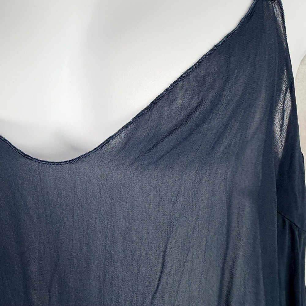 Velvet by Graham & Spencer Womens XL Blue Ditsy Print Smocked Peasant Blouse - Picture 9 of 14